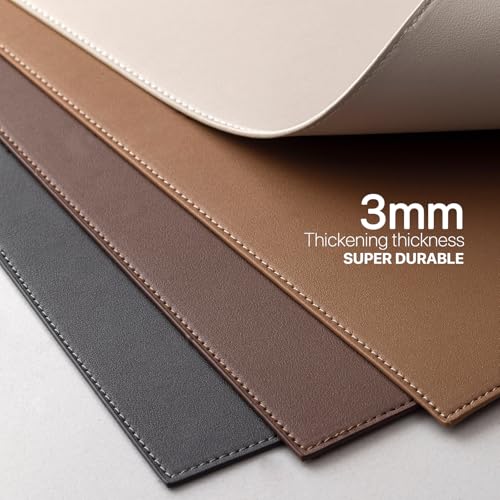 Baroyal Faux Leather Placemats Set of 12 Vinyl Washable Wipeable Table Mats for Kitchen Dining Table Heat Resistant Waterproof Indoor/Outdoor Placemats Non-Slip Easy Clean Place Mats-Almond Birch by BARoyal - Used condition - Image 5