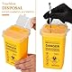 Tattoo Needles Box ATOMUS 1L Tattoo Plastic Sharp Container Tattoo Medical Disposal Biohazard Needle Waste Box Safe Lock Container Tattoo Supplies (1PC, Yellow)