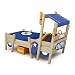 Produktbild Wickey Kinderbett Hausbett Crazy Sparky Pro - Blaue Plane 90 x 200 cm - Holzbett aus Massivholz mit Spielzeugzubehör für Kinder - individuell Gestaltbar
