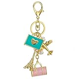 Lady Gift Rhinestone Travel Crystal Keychain Car Key Chain Purse Pendant Handbag Charm Sweater Chain