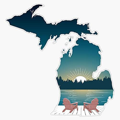 JB Print Michigan Sunset Vinyl Decal Sticker Car Waterproof Car Decal Bumper Sticker 5"