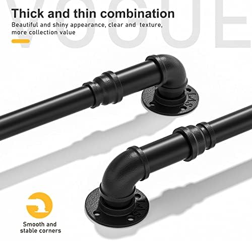 Staircase Handrails, PaNt Matte Black 1M Pipe Handrail Steps Hand Rail for Indoor Stairs 150kg Load Capacity Wall Mount Support Elderly Safety Hand Rail Galvanized Steel Retro Industrial Style 3.2+4cm