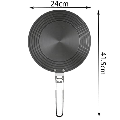 Smaoqingji Adaptador Inducción Placa Difusor Calor - 1 Unidad, Negra, Placas de Anillo con Mango Ergonómico, Apta Para Todo Tipo de Utensilios de Cocina, Cocinas de gas, Cocinas Eléctricas, etc - imagen 2