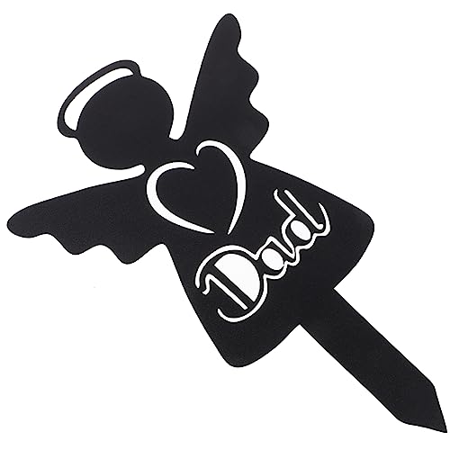 HOOTNEE Cemetery Memorial Angel Stake Decorativo Per Giardino Segnaposto Metallico Per Cimitero Stile Angelo Commemorativo Per Papà Facile Da Installare e Resistente Alle Intemperie