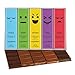 Astor Chocolate MoodiBars 5 Variety Gift Box | Assorted Milk and Dark Chocolate Almond, Caramel Filled, Espresso, Iced Caramel Latte, Sea Salt Gourmet Bar Snack Set | Emoji Mood Faces Gifts | Belgian Box Sampler | Individually Wrapped Candy Basket