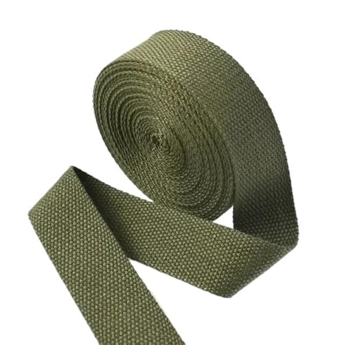 Cinta de algodón para mochila de alta densidad texturizada en tono verde profundo de 50mm