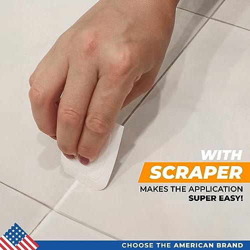 PentaUSA Grout - Tile Grout Repair Kit with Grout Removal Tool, Premix Grout Bundle Set with Remover Saw, Sponge and Cleaner (8.8 Oz - 250gr) (White) - Thumbnail 7