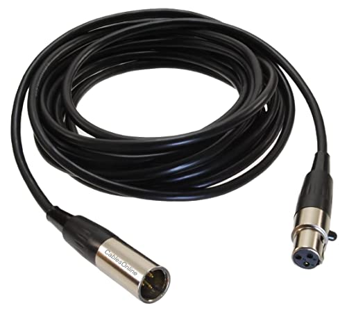 CablesOnline 20ft Mini-XLR 3-Pin Male to Mini-XLR 3-Pin Female Pro Microphone Cable, XM-020