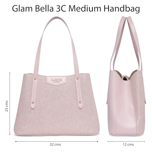 Image of Lavie Luxe Women's Glam Bella 3 Comparment Tote Handbag | Tote Bag For Work | Ladies Purse | Stylish Shoulder Bag | Gift For Women