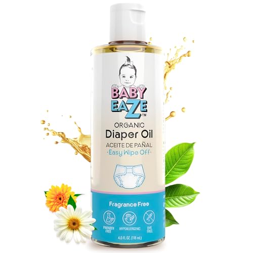Organic Baby Diaper Oil - Gentle, Mess-Free Alternative to Rash Creams & Sprays, Hands-Free Use, Unscented