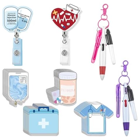 SportsLiking Nurse Gifts for Women - Cool Gifts for Nurses with 4 Nurse Sticky Notes, 2 Nurse Pens, and 2 Nurse Badge Holders - Medical Assistant Accessories & Nursing Student Essentials Cover