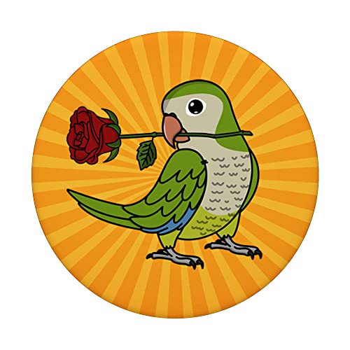 Best Parrot Mom I Green Monk Parakeet Quaker PopSockets Swappable PopGrip, Black - Image 3
