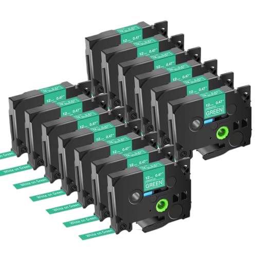 13PK TZE 231 PT-H110уf231 131 431 531 631 731 221ƌ݊̂6/9/12/18/24mm}`J[̃xe[v(White on green)