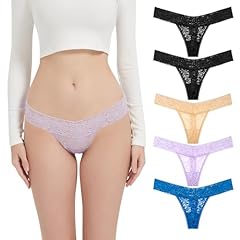 5pcs Low Waist-black Black Beige Violet Blue