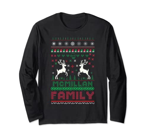 Lustiger passender hässlicher Weihnachts-Familienname Mcmillan Langarmshirt