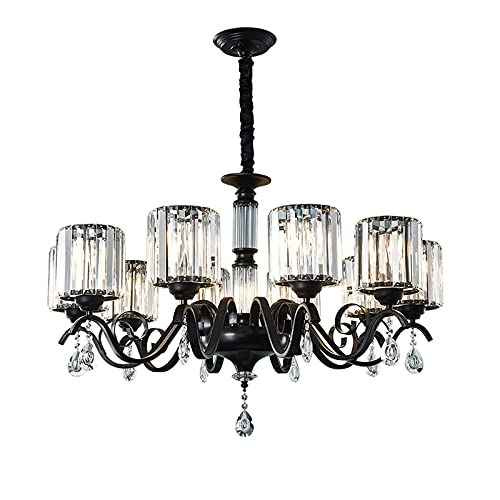 Woonkamer Slaapkamer Eetkamer, Eenvoudige Creatieve Persoonlijke Licht Luxe Kroonluchter, E27 Nieuwe Nordic Kroonluchter-Zwart plus goud 4 hoofd