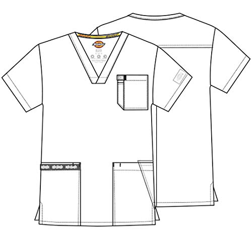 Dickies EDS Essentials Men Scrubs Top V-Neck DK645, XL, Pewter - image 7