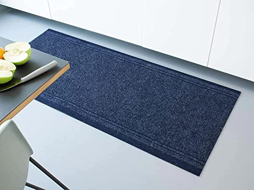Tapis de passage de cuisine bleu long 450 cm Malaga résistant - 3