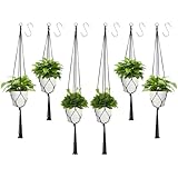 Macrame plant hanger, 6 Pack Black