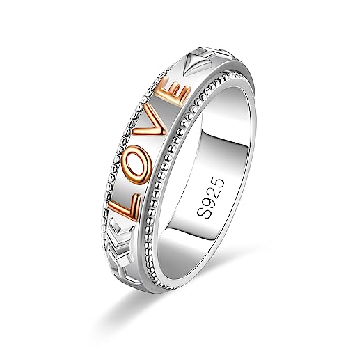 Bague anti-anxiété en argent 925 contre le stress quotidien pour femme