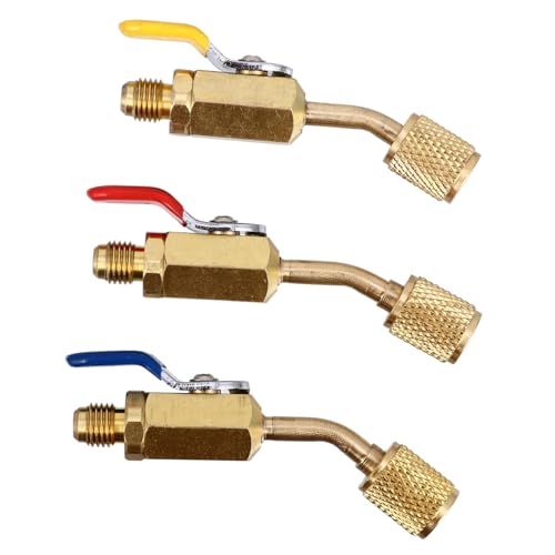 Robinet à boisseau sphérique r22 r502 en cuivre massif avec raccords 1/4 SAE compacts