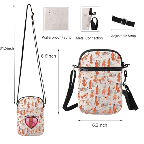 WUSUANED Funny Worm Crossbody Bag Cartoon Meme Gift Worm Character Lover Gift Hello Robert Bag