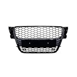 Grille de rein avant Maille en nid d'abeille noire brillante pour calandre de pare chocs pour avant radiateur pour A5 RS5 8T 2008 2012