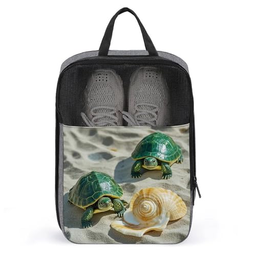 Bolsa de zapatos de golf impermeable con cremallera y diseño de tortugas