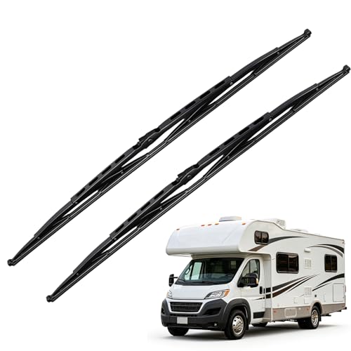 RV Wiper Blades 32 x32 2 Pack Heavy Duty Windshield Wipers for Class A RV Fits Isuzu Reach 2011-2015 MAN & Scania Bus 12x4 & 9x4 Hook Arms All-Season Natural Rubber