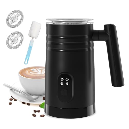 Milk Frother Electric, Saicefe 350ml/11.08oz Warm and Cold Milk Foamer, 4 in 1 Automatic Milk Warmer with One-Button Operation, Coffee Frother for Coffee, Latte, Hot Chocolate