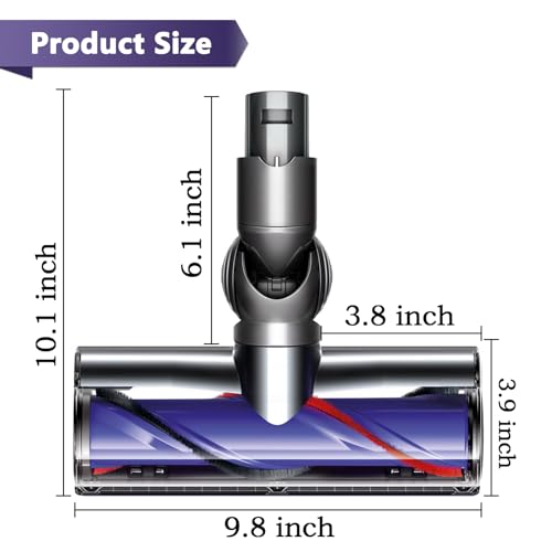 Image of Quick-Release Motorhead Cleaner for Dyson V6 DC58 DC59 DC61 DC62 DC72 DC74 Vacuums Models Cleaner Head Dyson SV04 SV06 SV09 Replacement Part Electric Head for Hardwood Floor Carpets