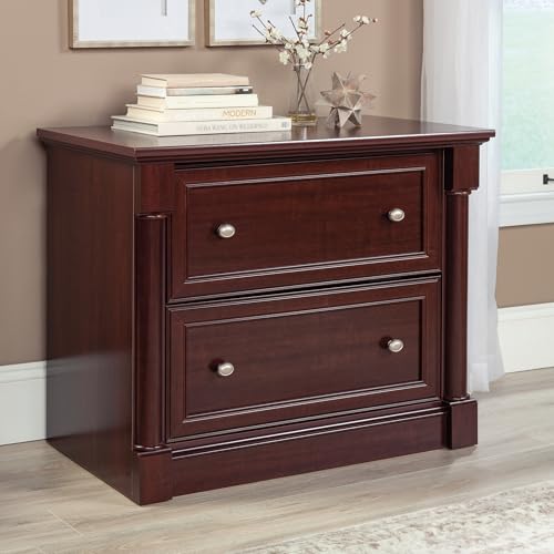 Image of Sauder Palladia File Cabinet with 2 Drawers, Safety Mechanism, Lateral File Cabinet - Select Cherry Finish