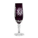 Gewicht: ca. 250 g Sektglas Sektkelch Champagnerglas Sektflöte Schleuderstern 180 ml Violett Handgeschliffen Kristallglas