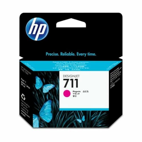 HP 711 CZ131A Magenta 29-ml Genuine Ink Cartridge with Original Ink DesignJet T120, T125, T130, T520, T525, T530 Large Format Plotter Printers 711 DesignJet Printhead
