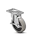 Shepherd Regent Series 5" Diameter Polyurethane Wheel Swivel Caster with Tread Brake, 3-3/4" Length x 2-5/8" Width Plate, 150 lbs Capacity, Zinc Finish