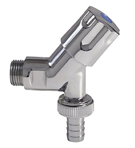 Preisvergleich Produktbild Sanitop-Wingenroth Auslaufventil 1 / 2 / Schrägsitz-Verschraubung / Mit Schlauchverschraubung / Kaltwasserhahn mit 1 / 2 Zoll Wandanschluss / Außenwasserhahn / Kunststoff-verchromt / 06208 4