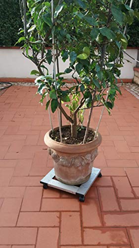 Porte-bagages d'extérieur en aluminium satiné avec roues doubles dimensions 30 x 30 cm - portée max.80 kg - Made in Italy Cover