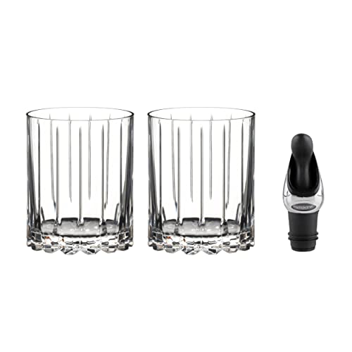 Riedel-Drink-Specific-Glassware-Double-Rocks-Glass-2-Pack-Bundle-with-Deluxe-Wine-Pourer-with-Stopper-2-Items Riedel Drink Specific Glassware Double Rocks Glass 2 Pack Bundle with Deluxe Wine Pourer with Stopper 2 Items