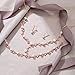 EVER FAITH Wedding Jewelry Sets for Bride Bridesmaids, Rose Gold-Plated-Brass White Cubic Zirconia Simulated Pearl Leaf Bridal Party Necklace Earrings Bracelet Set for Women