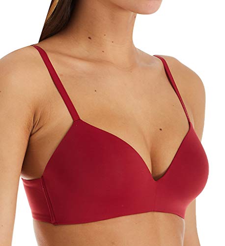 Calvin Klein Women's Form Lightly Lined Demi Bra, Red, 34