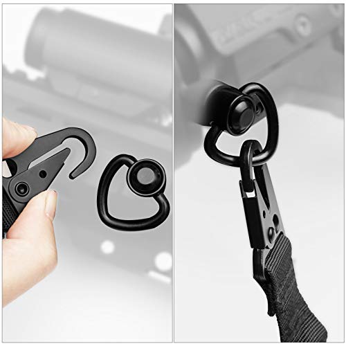 Two Points Sling With Length Adjuster Adjustable Sling With Hook And Qd Swivels (4 Pcs Mlock Mount 1 Pcs Sling) #TOP1