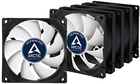 ARCTIC F8 PWM PST (5 Pack) - 80 mm PWM PST Case Fan with PWM Sharing Technology (PST), quiet motor, Computer, Fan Speed: 300-2000 RPM - Black, White
