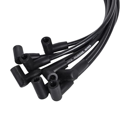 image for RLP Silicone Spark Plug Wires Set 8.0mm Black Replacement for Chevy GM