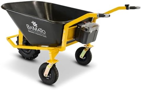 Bild 5 - BAMATO elektrische Schubkarre MTR-200 | 200 kg Tragkraft | 5 Stunden Arbeitszeit (Opt. bis zu 10 Stunden) | 400W Elektromotor | 160 Liter Mulde | Schubwagen Schubkarre Elektrowagen