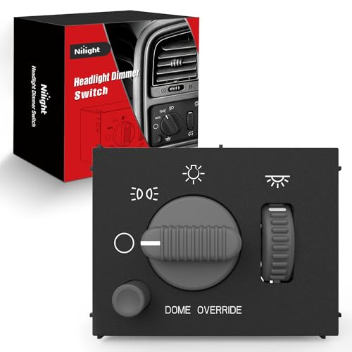 Nilight Headlight Dimmer Switch Compatible with 1999 2000 2001 2002 Suburban Tahoe GMC Sierra 1500 2500 Chevy Silverado 3500 with Yellowish LED Light