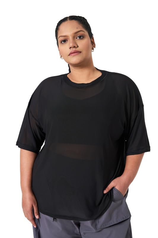 spirit animal Plus Size Regular Fit T-Shirt for Women | Round Neck Dry Fit Gym Tshirts | Women Plus Size Casual Workout Tshirts | Active Gym Wear Running Tshirts | Stretchable Workut Top-picture-14