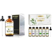 EUQEE Vanilla Essential Oil 118 ml & Classic Essential Oil Set of 6 Pure Essential Oil Gift Set for Diffusers