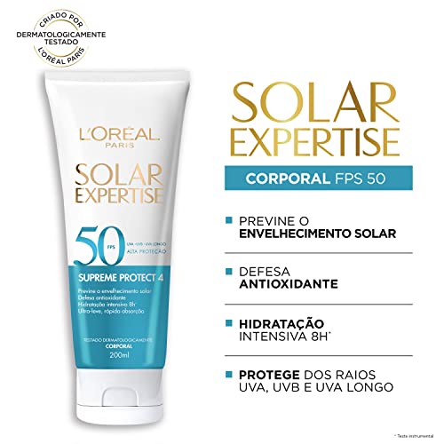 Protetor Solar Corporal L'Oréal Paris Solar Expertise FPS 50 200ml - Previne o Envelhecimento Solar