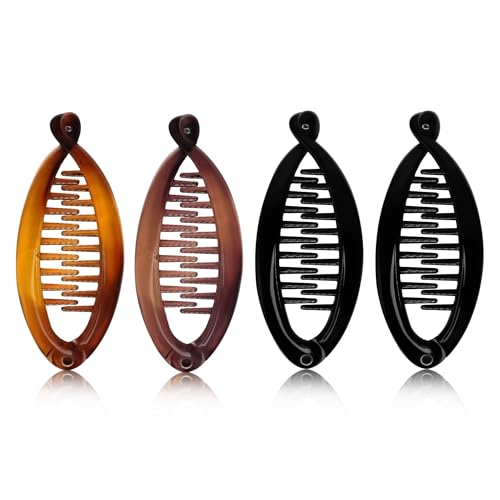 Image of Sanas Fishtail Hair Clip (4Pcs) Banana Style Hair Clip Hair Accessories For Women And Girls Fishtail small size stylish hair clips (4Pcs) (Assorted)