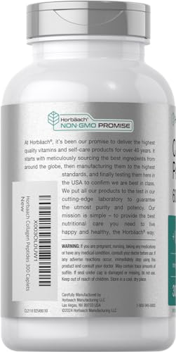 Horbäach CL2118 Collagen Peptides 6000Mg | 300 Caplet Pills | With Vitamin C | Hydrolyzed Collagen Supplement | Non-Gmo, Gluten Free thumb #2